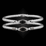 301 Black & White Diamond Caerleon two Elegante Bangle Bracelet