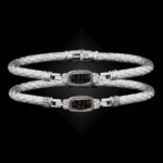 302 Black & White Diamond Caerleon two Classica Bangle Bracelet
