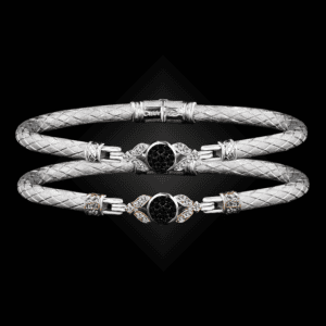 303 Black & White Diamond Caerleon two Natura Bangle Bracelet