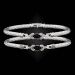 304 Black & White Diamond Caerleon two Marchesa Bangle Bracelet