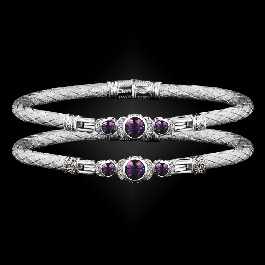307 Amethyst Caerleon two La Madre Bangle Bracelet