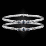 307 Blue Topaz Caerleon two La Madre Bangle Bracelet