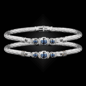 307 Blue Topaz Caerleon two La Madre Bangle Bracelet