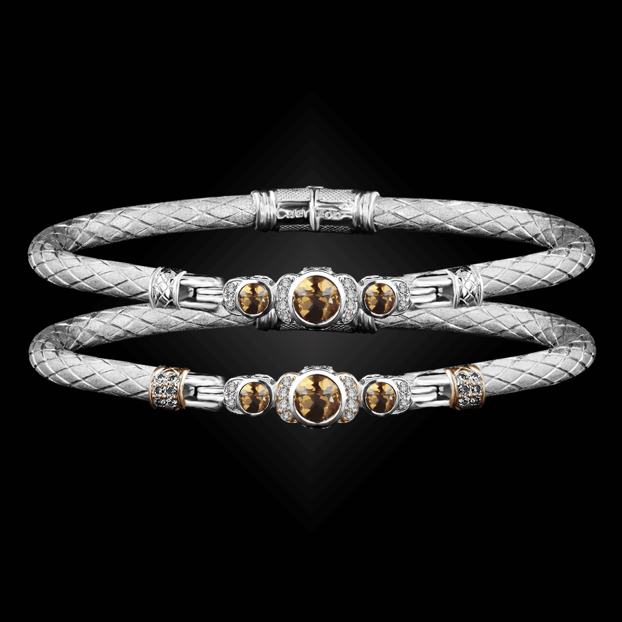 307 Citrine Caerleon two La Madre Bangle Bracelet