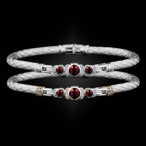 307 Garnet Caerleon two La Madre Bangle Bracelet