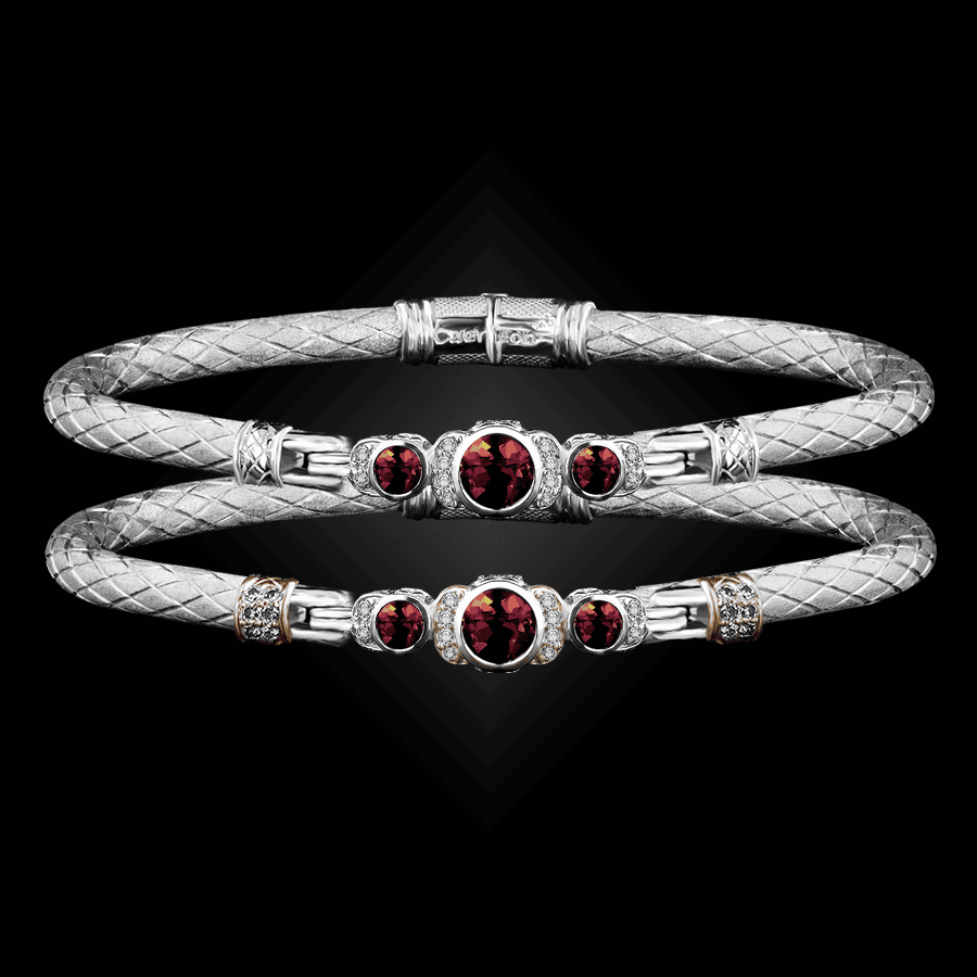 307 Garnet Caerleon two La Madre Bangle Bracelet