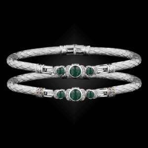 307 Onyx Green Caerleon two La Madre Bangle Bracelet