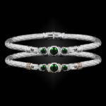 307 Lab Emerald Caerleon two La Madre Bangle Bracelet