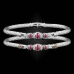 307 Lab Pink Sapphire Caerleon two La Madre Bangle Bracelet