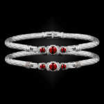 307 Lab Ruby Caerleon two La Madre Bangle Bracelet