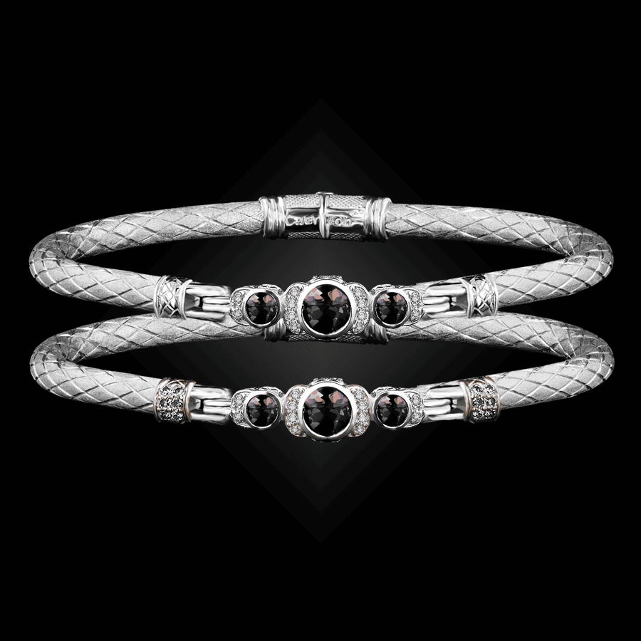 307 Lab Alexandrite Caerleon two La Madre Bangle Bracelet