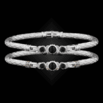 307 Onyx Black Caerleon two La Madre Bangle Bracelet
