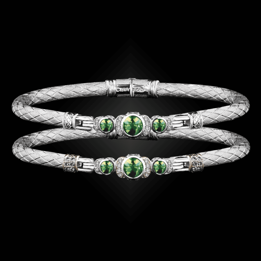 307 Peridot Caerleon two La Madre Bangle Bracelet