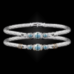 307 Sky Topaz Caerleon two La Madre Bangle Bracelet