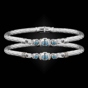 307 Sky Topaz Caerleon two La Madre Bangle Bracelet