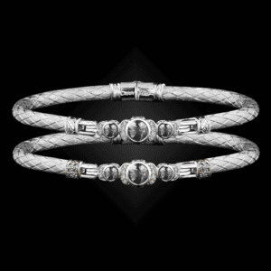 307 White Topaz Caerleon two La Madre Bangle Bracelet