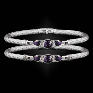 308 Amethyst Caerleon two Belle Forme Bangle Bracelet