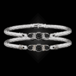308 Black & White Diamond Caerleon two Belle Forme Bangle Bracelet