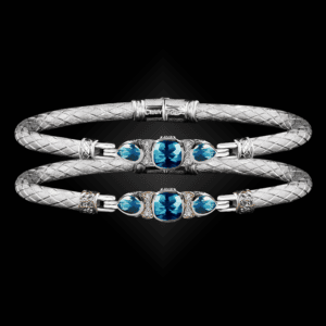 308 Blue Topaz Caerleon two Belle Forme Bangle Bracelet