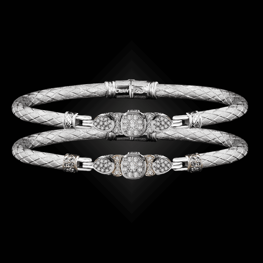 308 Diamond Caerleon two Belle Forme Bangle Bracelet