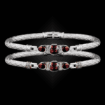 308 Garnet Caerleon two Belle Forme Bangle Bracelet