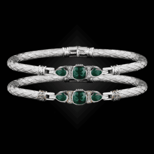 308 Onyx Green Caerleon two Belle Forme Bangle Bracelet