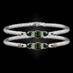 308 Lab Emerald Caerleon two Belle Forme Bangle Bracelet