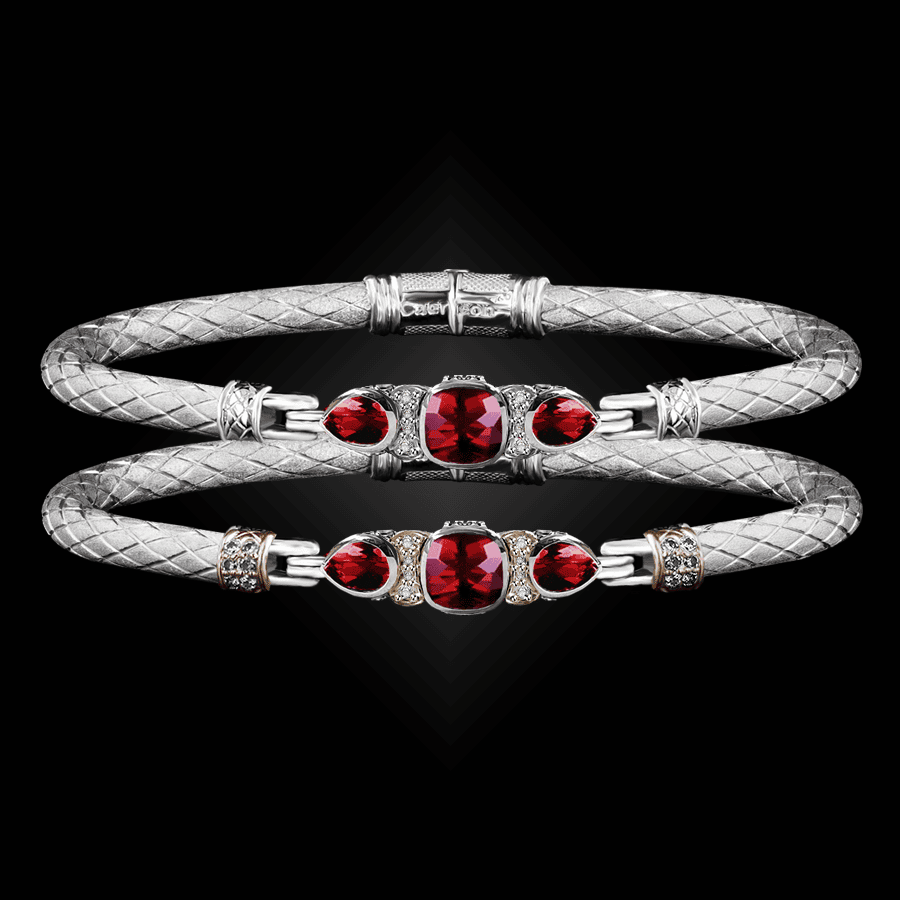 308 Lab Ruby Caerleon two Belle Forme Bangle Bracelet