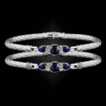 308 Lab Blue Sapphire Caerleon two Belle Forme Bangle Bracelet
