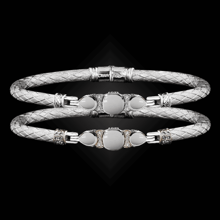 308 Mother of Pearl Caerleon two Belle Forme Bangle Bracelet
