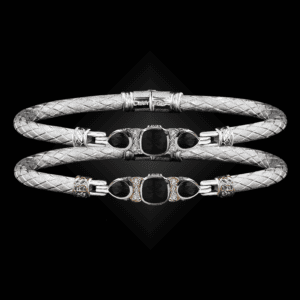308 Onyx Black Caerleon two Belle Forme Bangle Bracelet