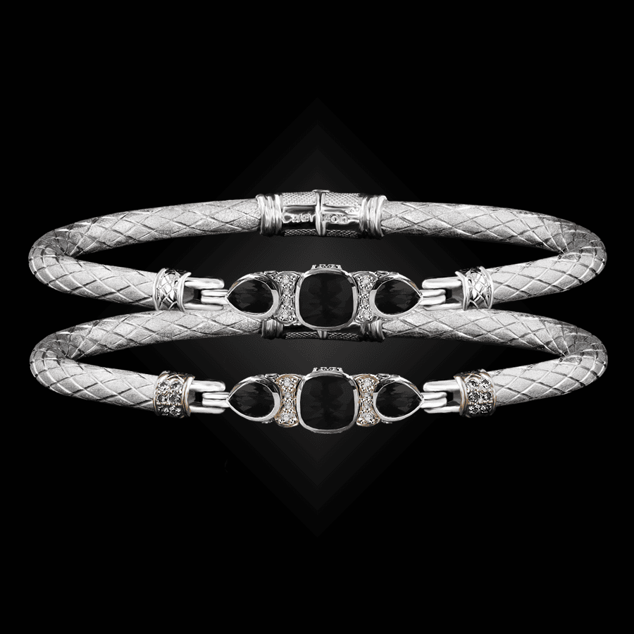 308 Onyx Black Caerleon two Belle Forme Bangle Bracelet