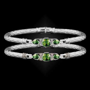 308 Peridot Caerleon two Belle Forme Bangle Bracelet