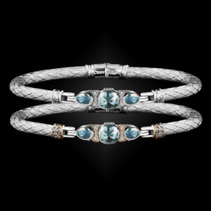 308 Sky Topaz Caerleon two Belle Forme Bangle Bracelet