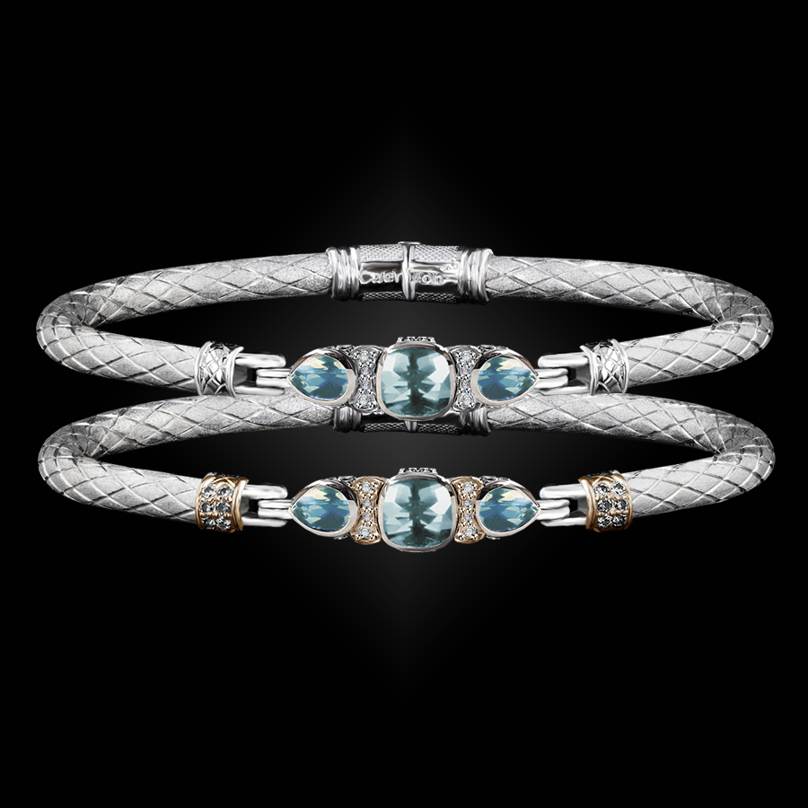 308 Sky Topaz Caerleon two Belle Forme Bangle Bracelet