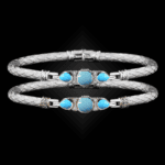 308 Recon Turquoise Caerleon two Belle Forme Bangle Bracelet