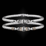 308 White Topaz Caerleon two Belle Forme Bangle Bracelet