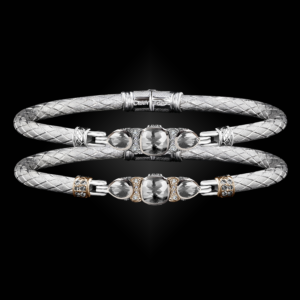 308 White Topaz Caerleon two Belle Forme Bangle Bracelet