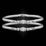 357 Solitaire Diamond Caerleon two La Madre Bangle Bracelet