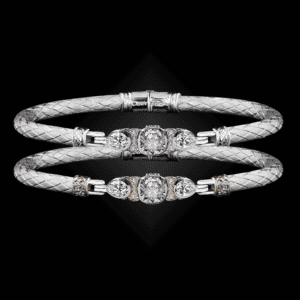 358 Solitaire Diamond Caerleon two Belle Forme Bangle Bracelet