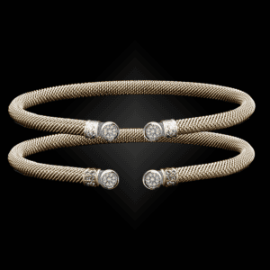 207 Diamond Milanese Vermeil La Madre Cuff Bracelet