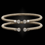 208 Diamond Milanese Vermeil Belle Forme Cuff Bracelet