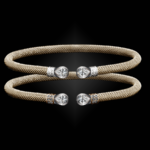 258 Solitaire Diamond Milanese Vermeil Belle Forme Cuff Bracelet