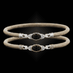 301 Black & White Diamond Milanese Vermeil Elegante Bangle Bracelet