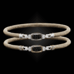 302 Black & White Diamond Milanese Vermeil Classica Bangle Bracelet
