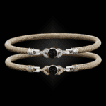 303 Black & White Diamond Milanese Vermeil Natura Bangle Bracelet