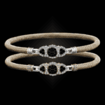 306 Black & White Diamond Milanese Vermeil Cuscino Bangle Bracelet
