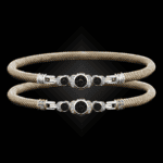 307 Black & White Diamond Milanese Vermeil La Madre Bangle Bracelet