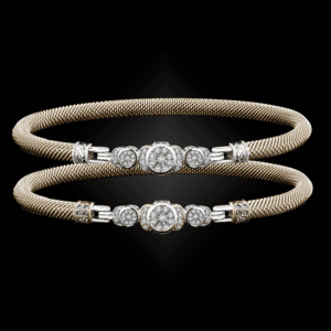 307 Diamond Milanese Vermeil La Madre Bangle Bracelet
