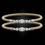 357 Solitaire Diamond Milanese Vermeil La Madre Bangle Bracelet